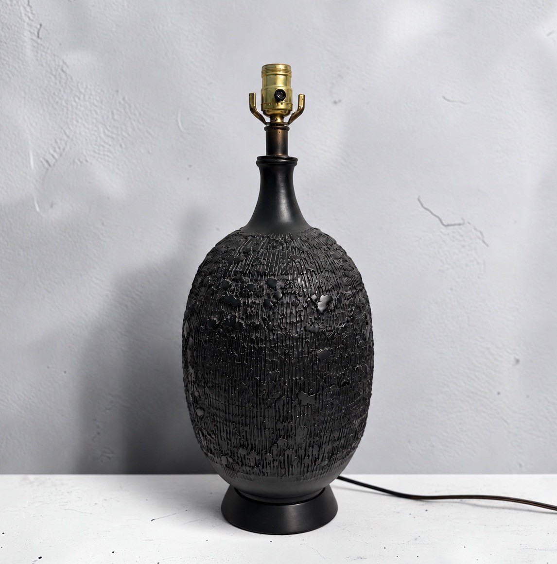 Incredible Mid Century Modern Brutalist Pottery Volcanic Dragon Egg Beehive Lamp Incredible Mid Century Modern Brutalist Pottery Volcanic Dragon Egg Beehive Lamp