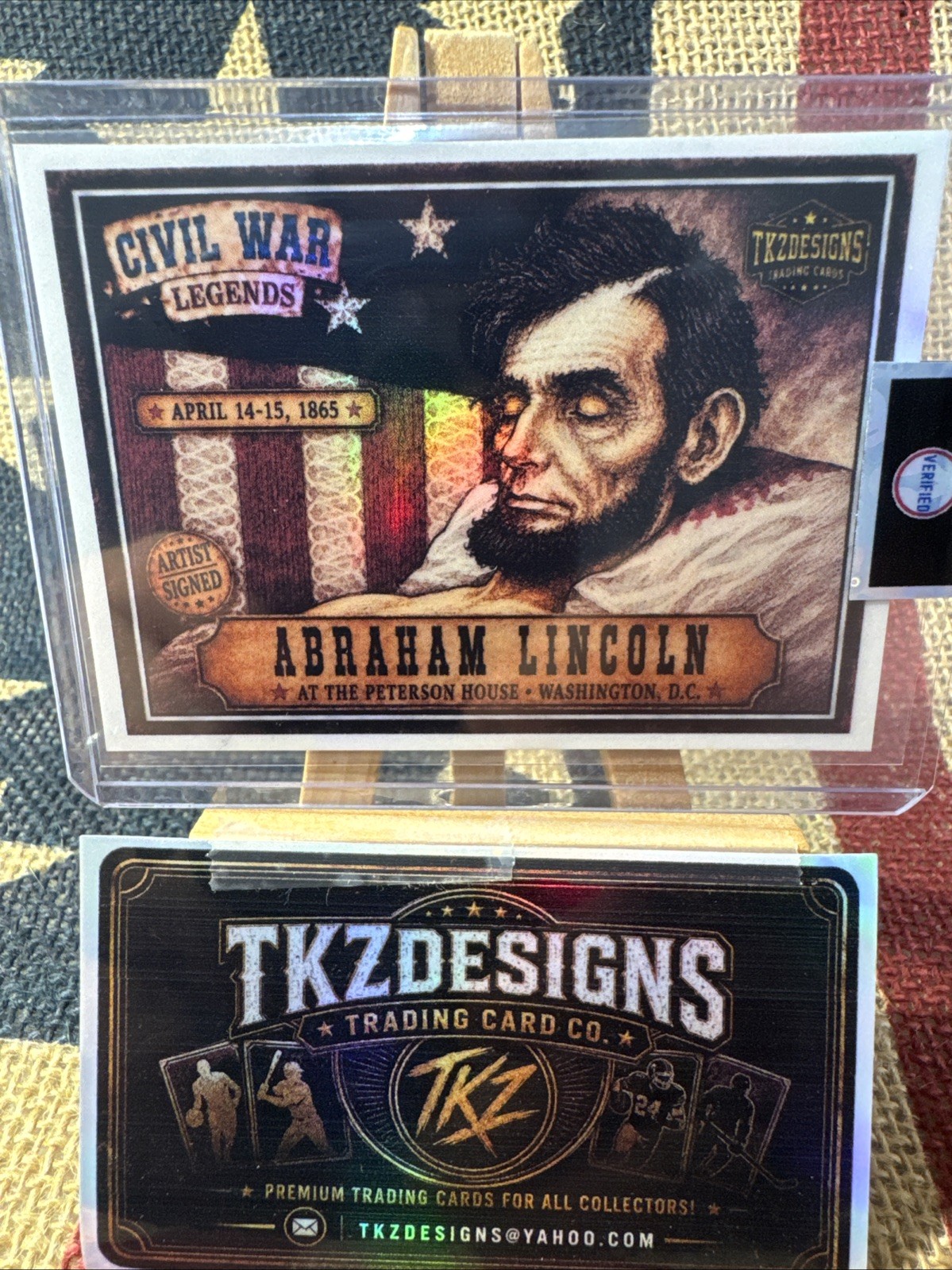 2026Tkzdesigns CivilWarLegendsPresident Abraham Lincoln ArtistSigned TradingCard