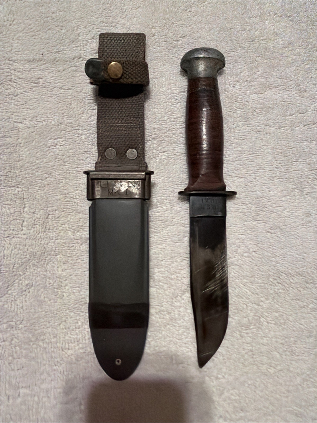 Stunning US Navy WW2 Robeson No.20 MK1 USN Fighting Knife & WWII Mk1 Nord Sheath