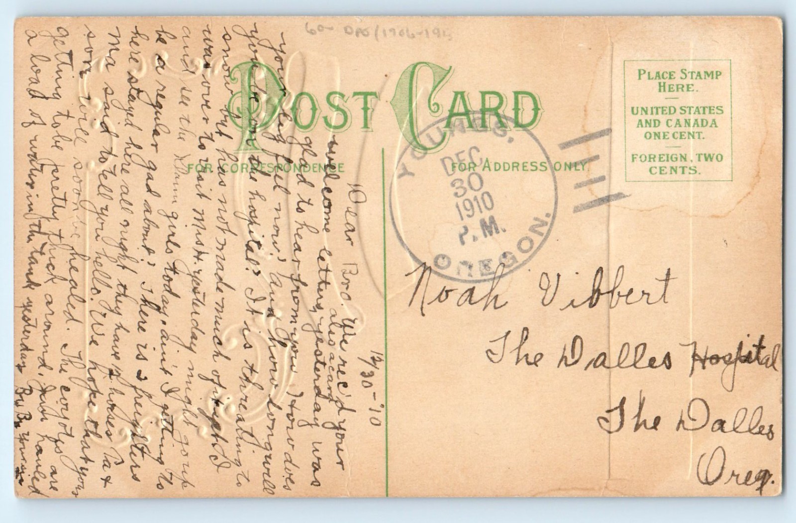 1910 Love Symbols Chrysanthemum Flowers DPO (1906-1913) Youngs OR Postcard 1910 Love Symbols Chrysanthemum Flowers DPO (1906-1913) Youngs OR Postcard