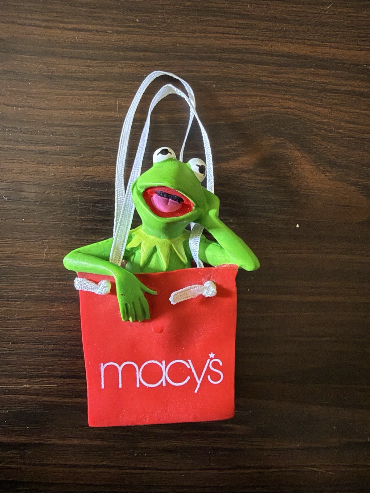2002 Vintage Muppets Kermit the Frog Macy's Shopping Bag Ornament Jim Henson