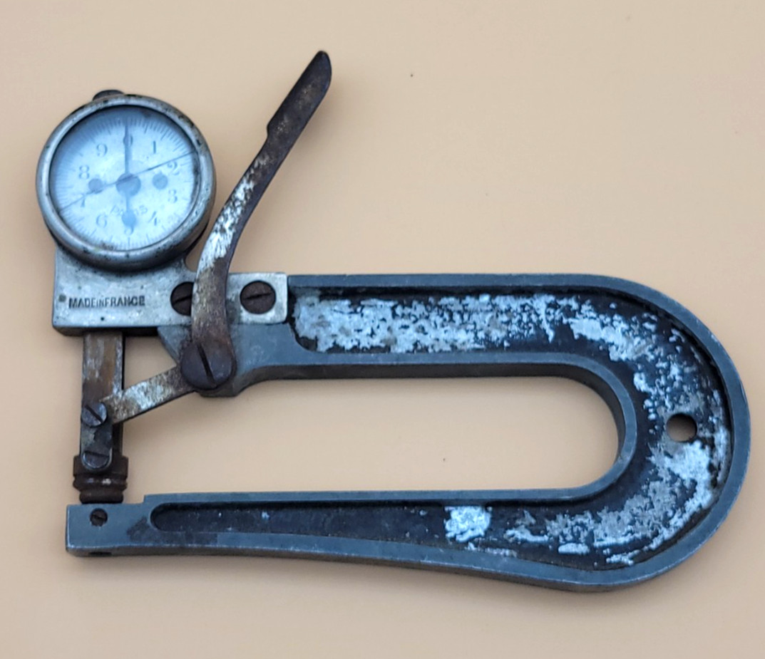 Vintage Unbranded Thickness Gauge Caliper Made In France