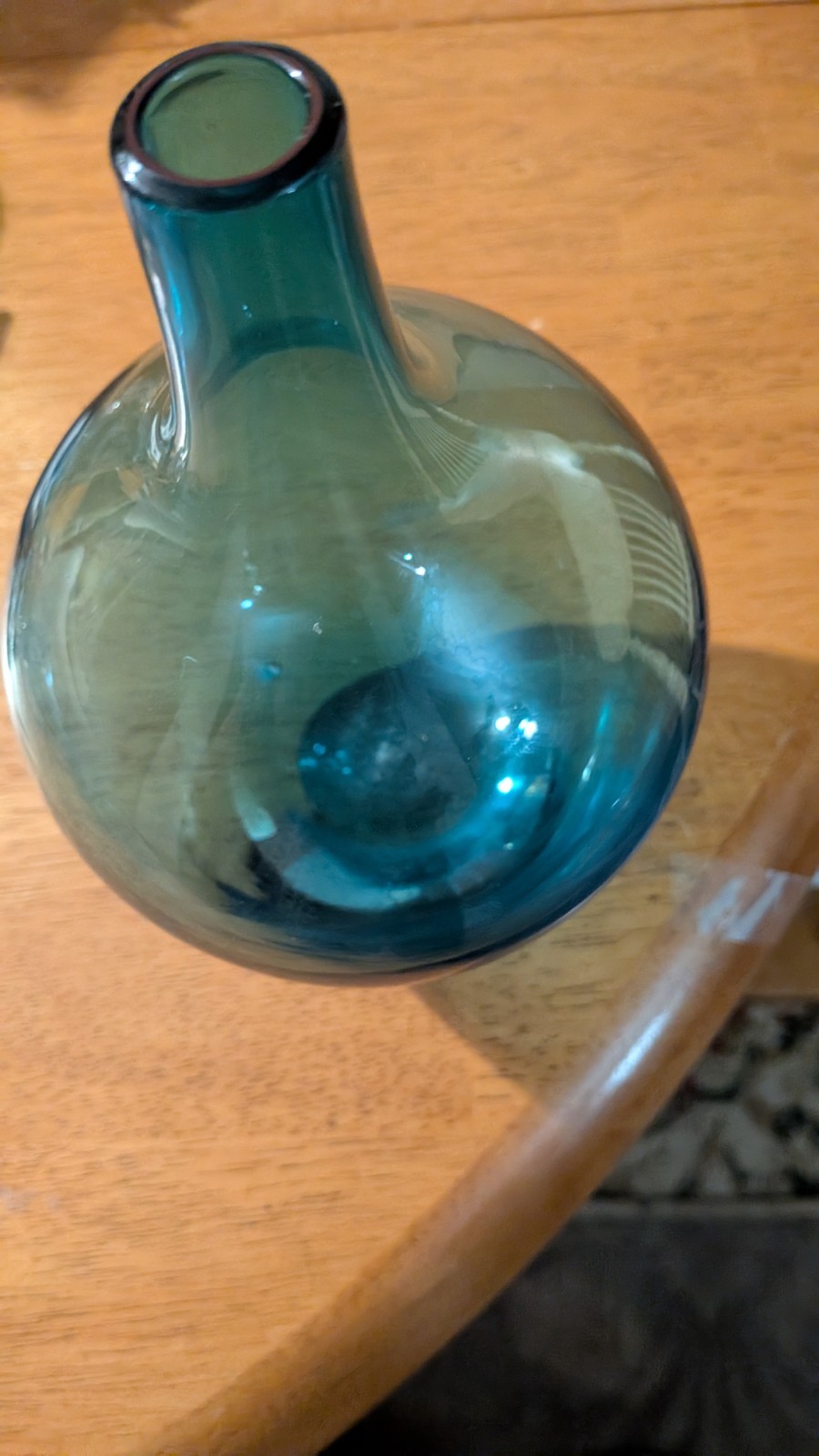 10” unmarked vase blue. Very beautiful.