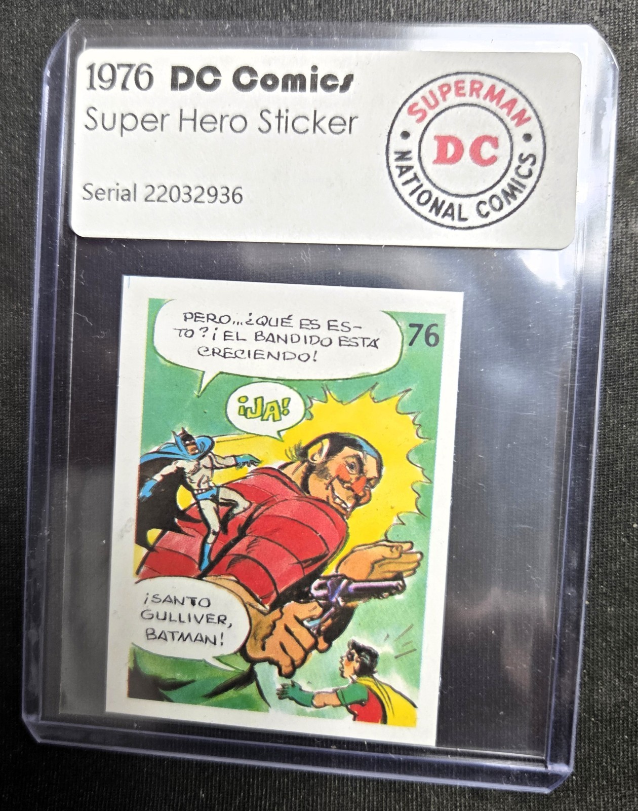 Batman Robin 1986 DC Comics Reyauca Sticker/Card Venezuela #76 Nice Card Batman Robin 1986 DC Comics Reyauca Sticker/Card Venezuela #76 Nice Card