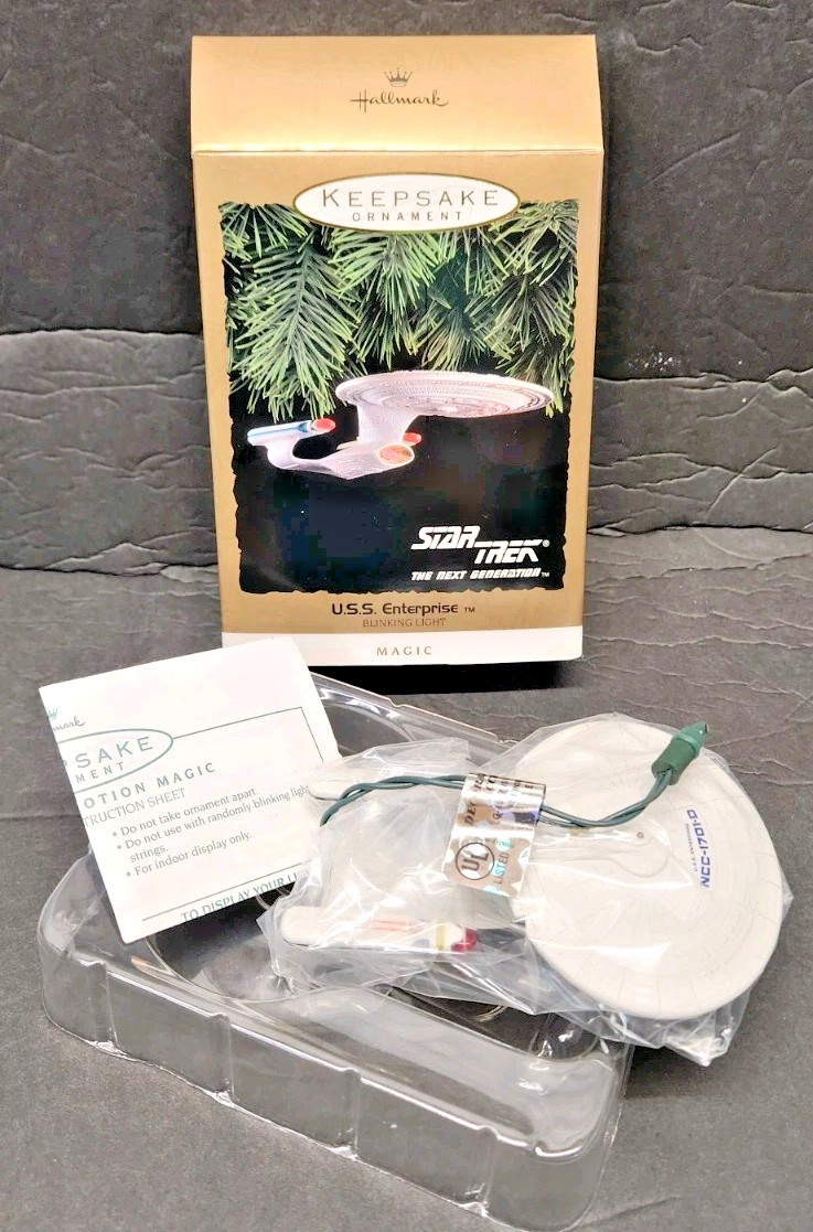 Vintage 1993 Hallmark Star Trek USS Enterprise NCC-1701 Ornament Magic Blinking Vintage 1993 Hallmark Star Trek USS Enterprise NCC-1701 Ornament Magic Blinking