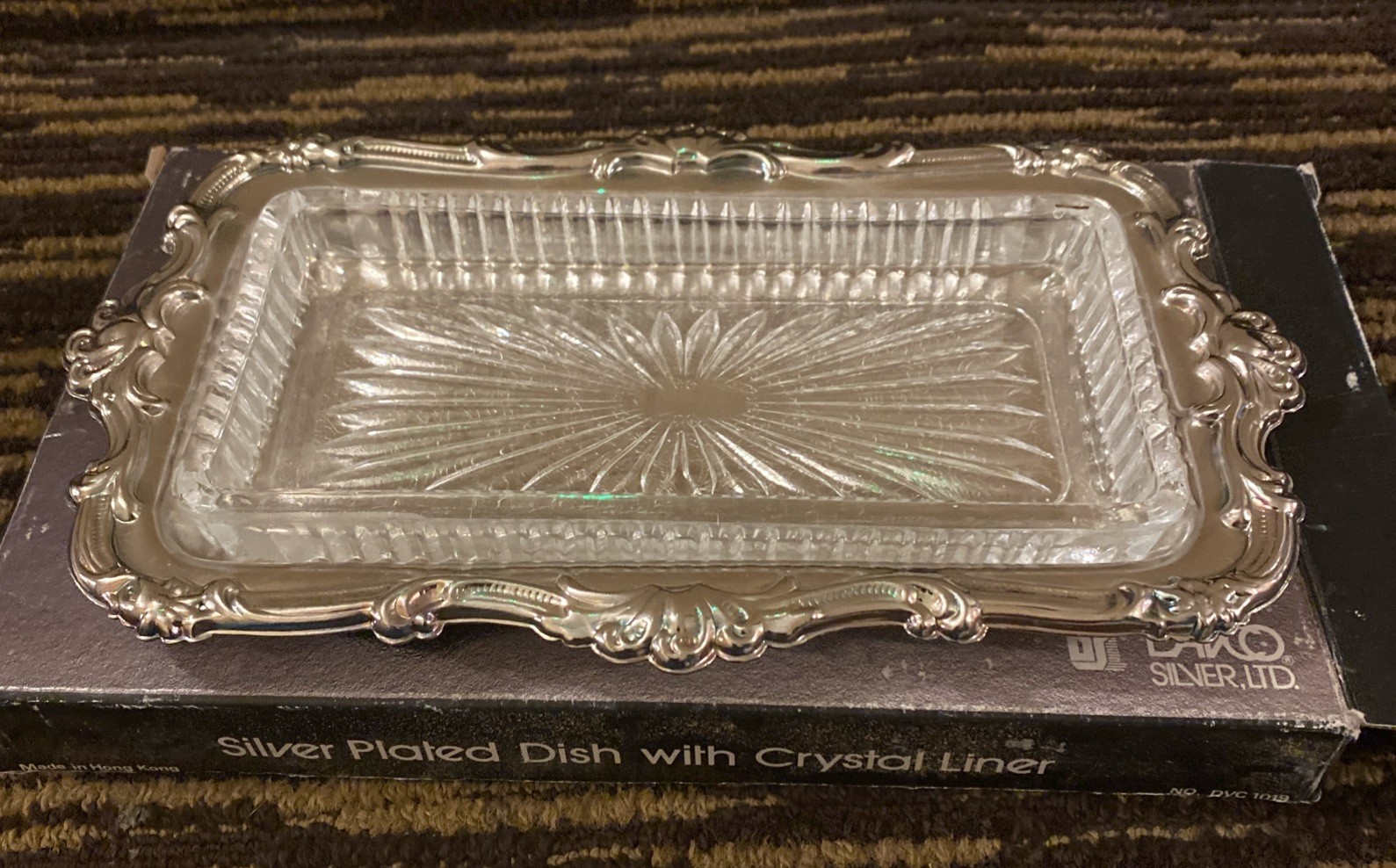Vtg Davco Silver Ltd Ornate Plated Floral Scrolled 10x6\