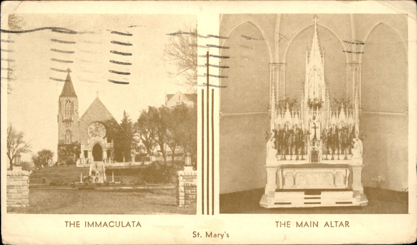 MO St. Mary\'s Church Interior c1940s Vintage Postcard MO St. Mary\'s Church Interior c1940s Vintage Postcard