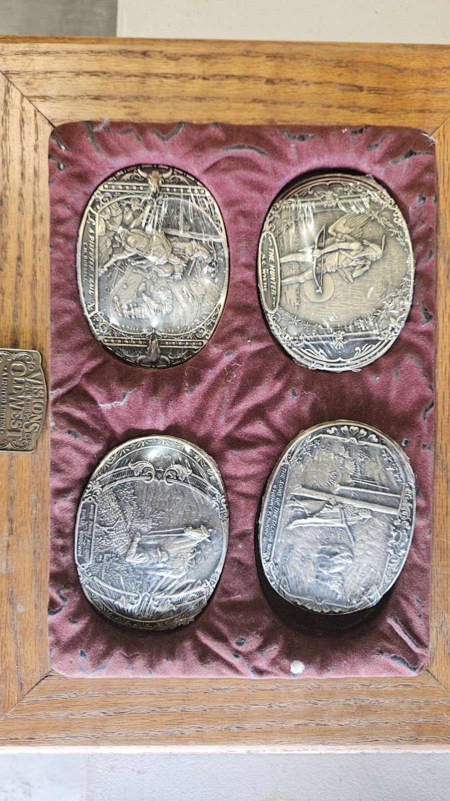 Visions of the Old West  Limited Edition 4 Brass Belt Buckles Russell Wyeth Case