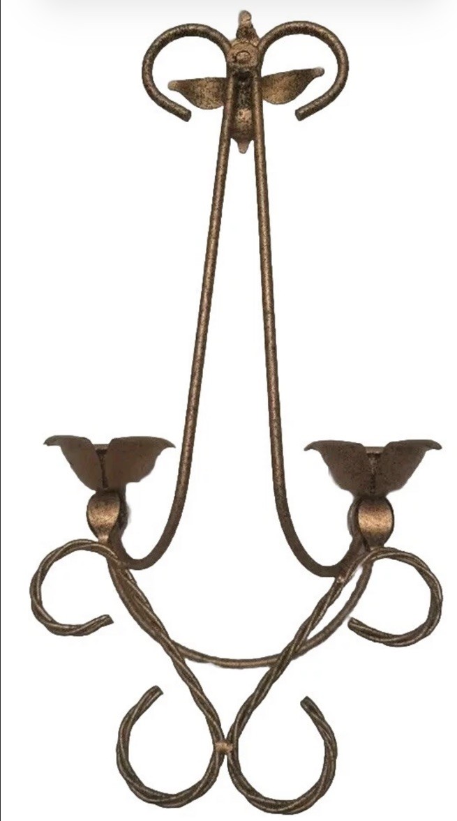 Nice MCM VTG Wall Sconces Candle Holders 2 Arm Flower Design Metal Nice MCM VTG Wall Sconces Candle Holders 2 Arm Flower Design Metal