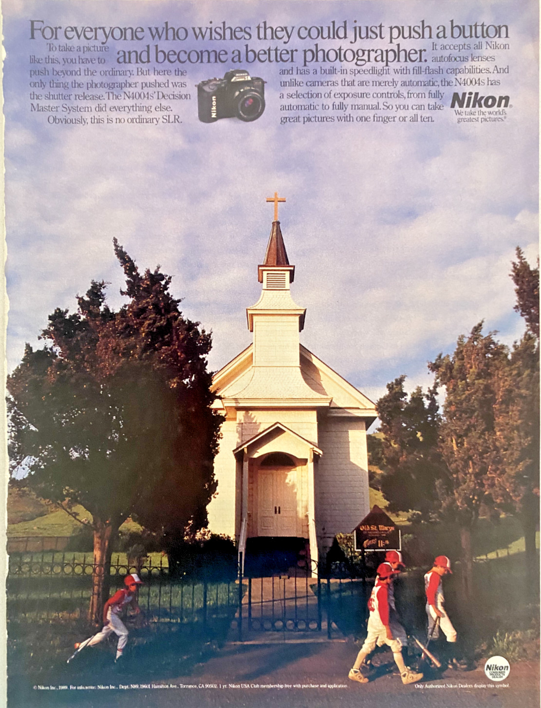 Nikon N4004s Decision Master System Vintage 1989 Magazine Ad