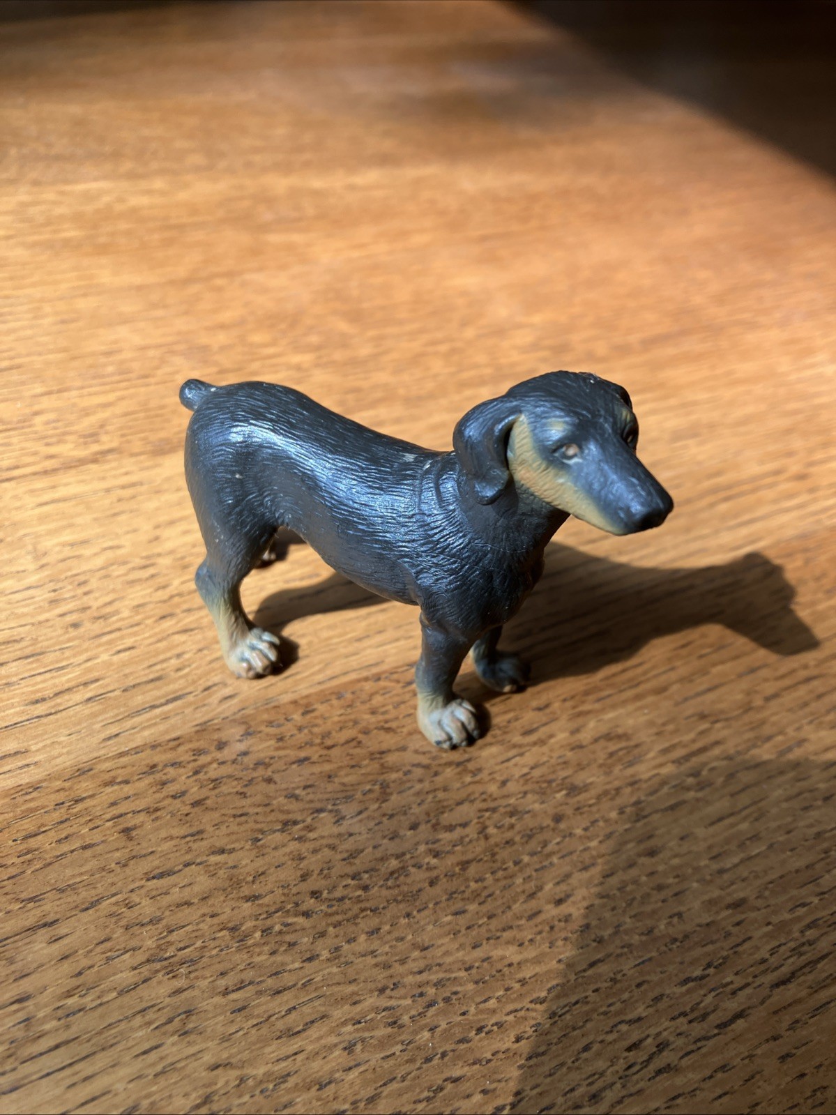Doberman Pinscher Small Figurine Black 97 Schleich Germany Soft Rubber 3”x 2 1/2
