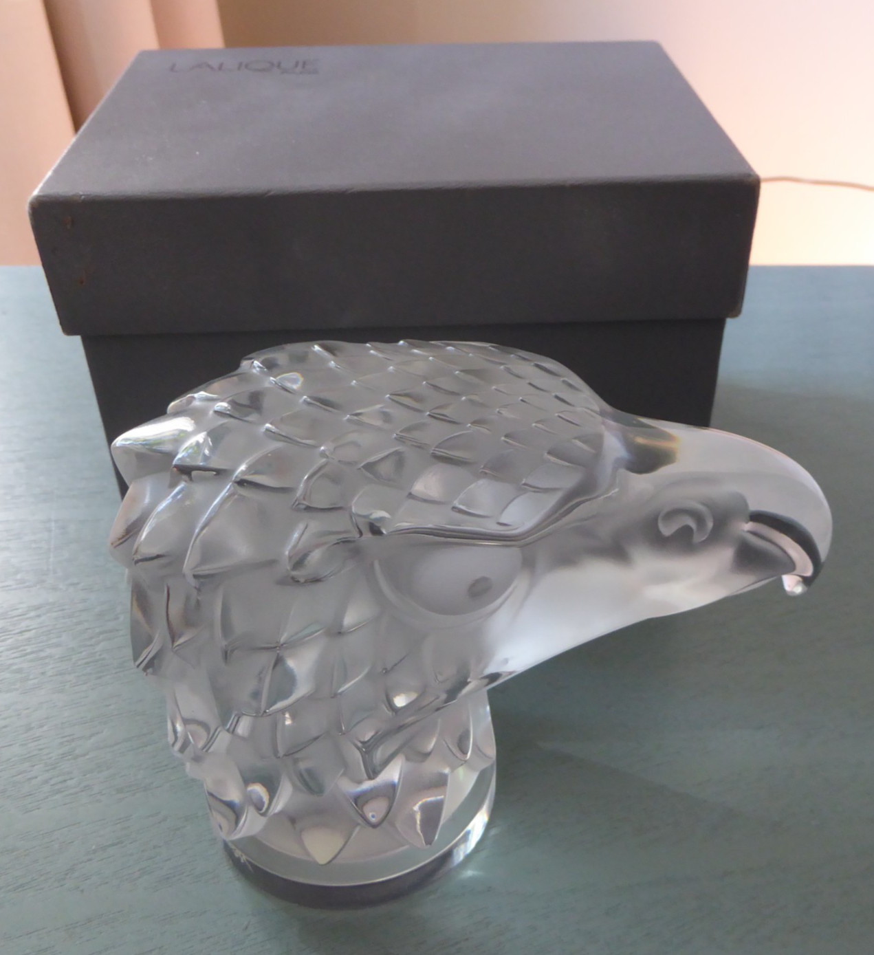 Lalique France Crystal Tete d\'Aigle Eagle Head Signed M. Lalique 11808 Vintage