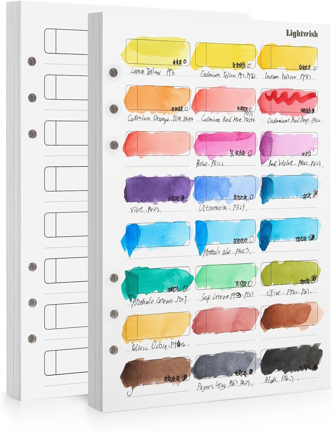 Watercolor Swatch Paper Bulk - 100% Cotton Hot Press 300Gsm/140Lb, 2 Pack Total Watercolor Swatch Paper Bulk - 100% Cotton Hot Press 300Gsm/140Lb, 2 Pack Total