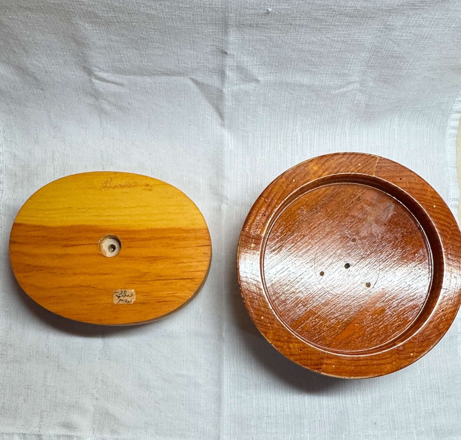 Vintage Signed Geo W Hardwood Nantucket Basket Molds Lot - 7.5\ Vintage Signed Geo W Hardwood Nantucket Basket Molds Lot - 7.5\