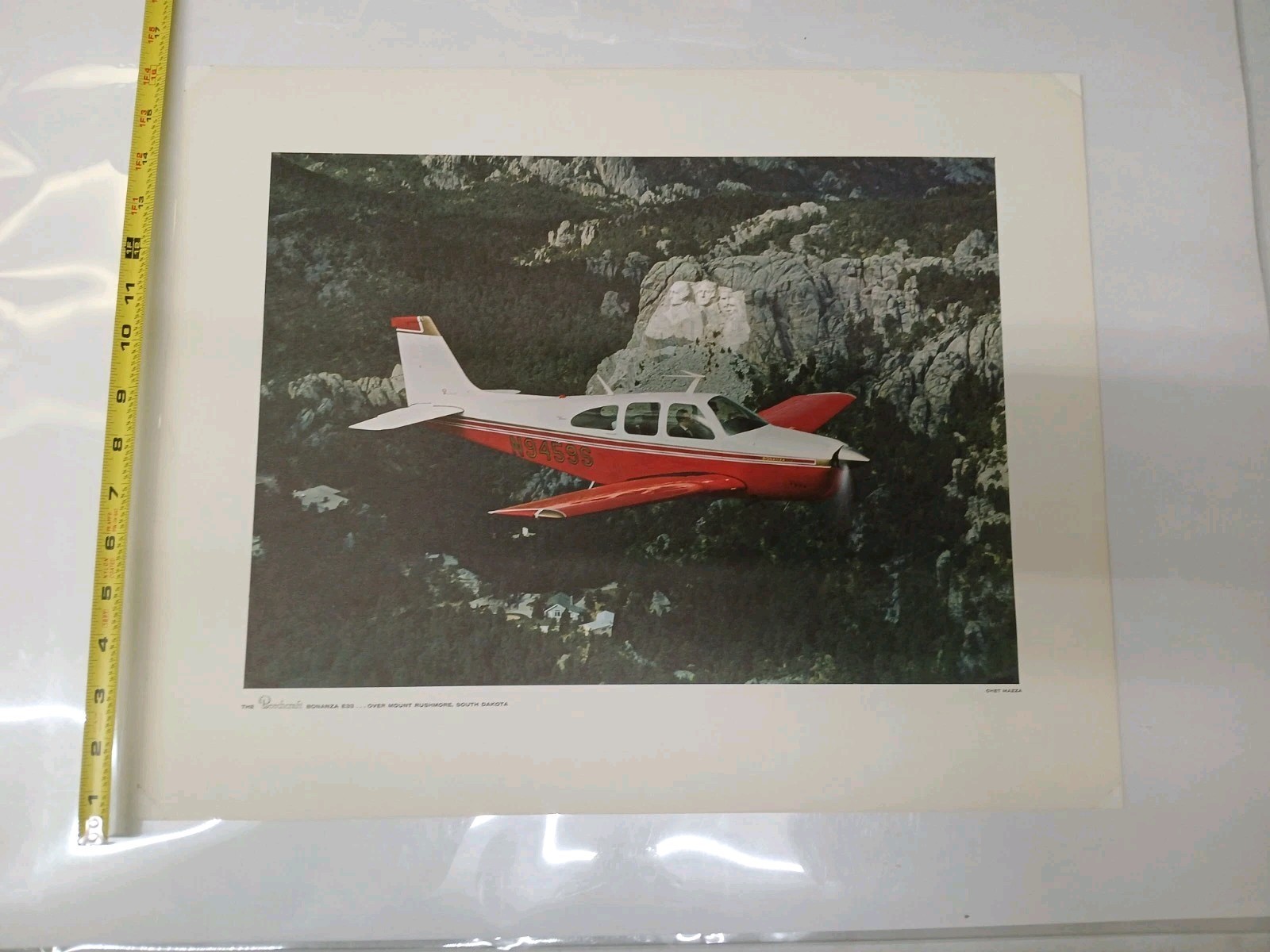 Beechcraft Bonanza E33 Vintage Photo Poster by Chet Mazza 20x18
