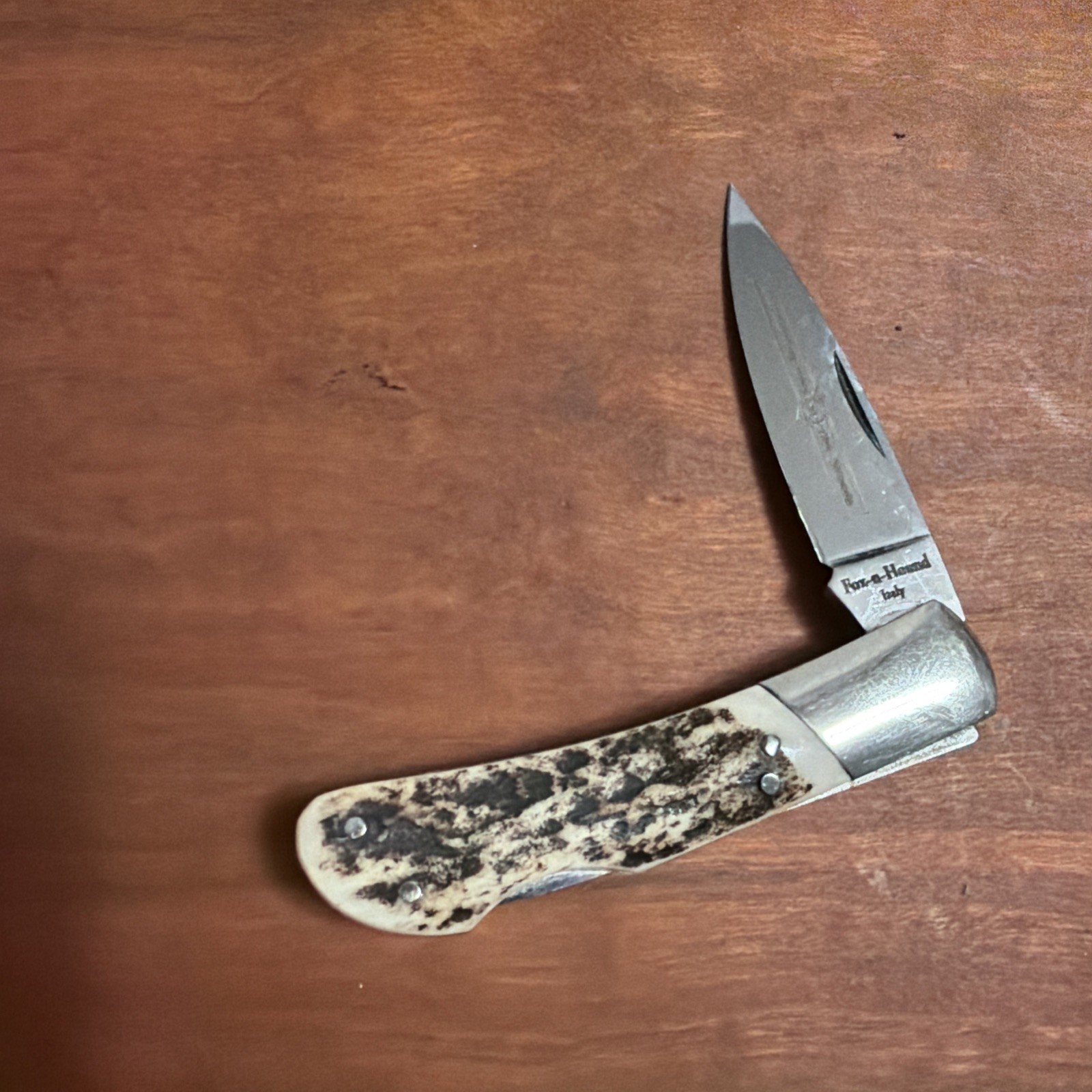 Fox-n-Hound Just Another Day Stag Handle Lockback Pocket Knife Made in Italy