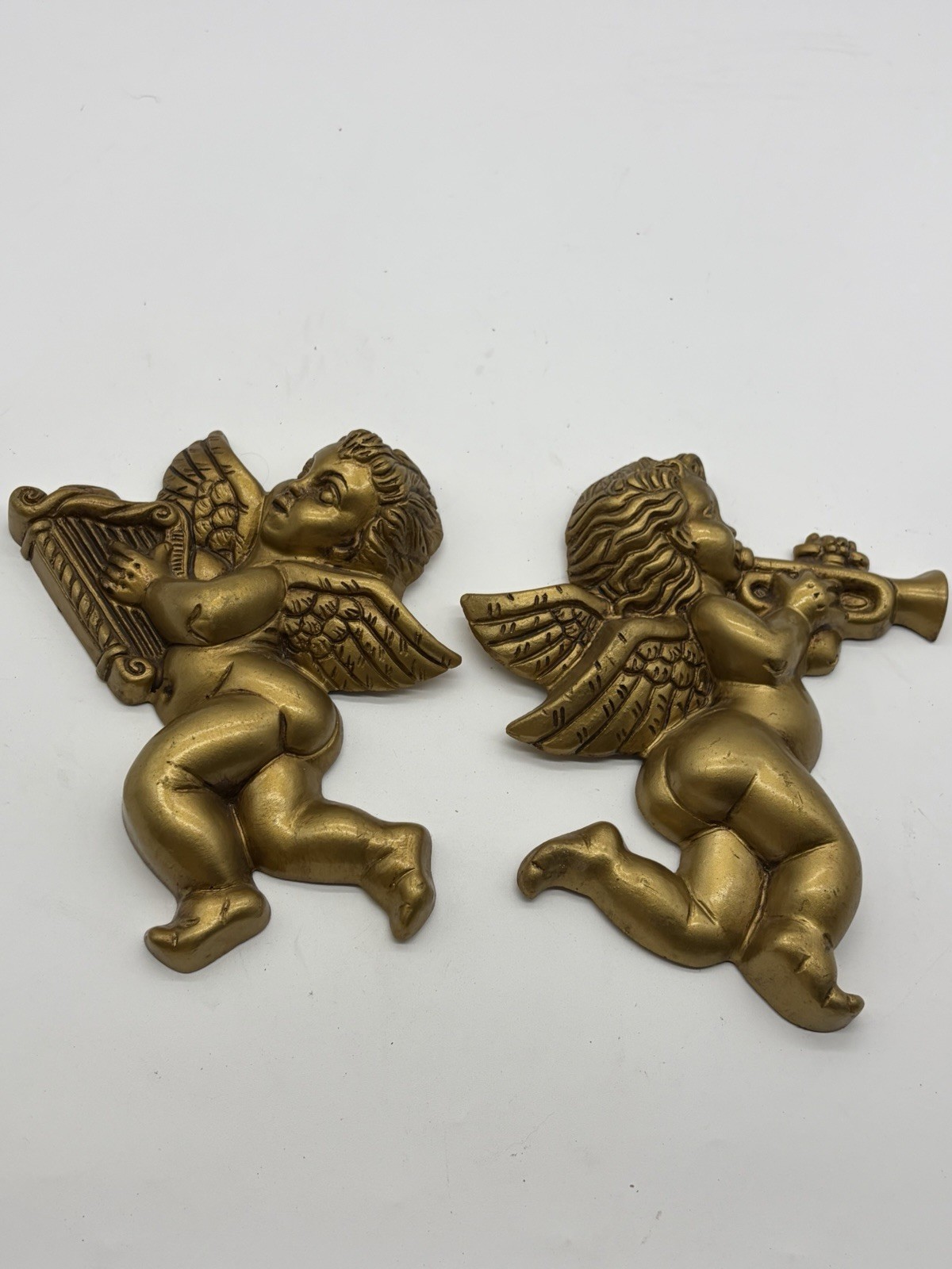 Vintage Musical Cherub Angel Wall Hangers Set of 2 MCM 1960s-70s Vintage Musical Cherub Angel Wall Hangers Set of 2 MCM 1960s-70s
