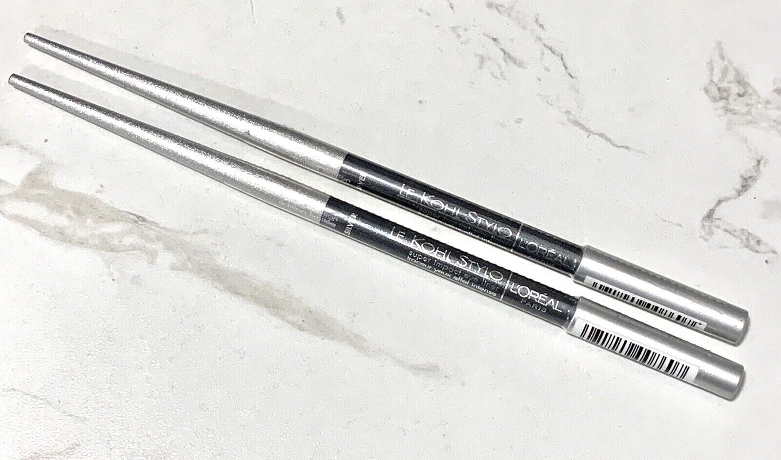2X L\'Oreal Le Kohl Stylo Super Impact Eye Liner SILVER - full size, sealed NWOB