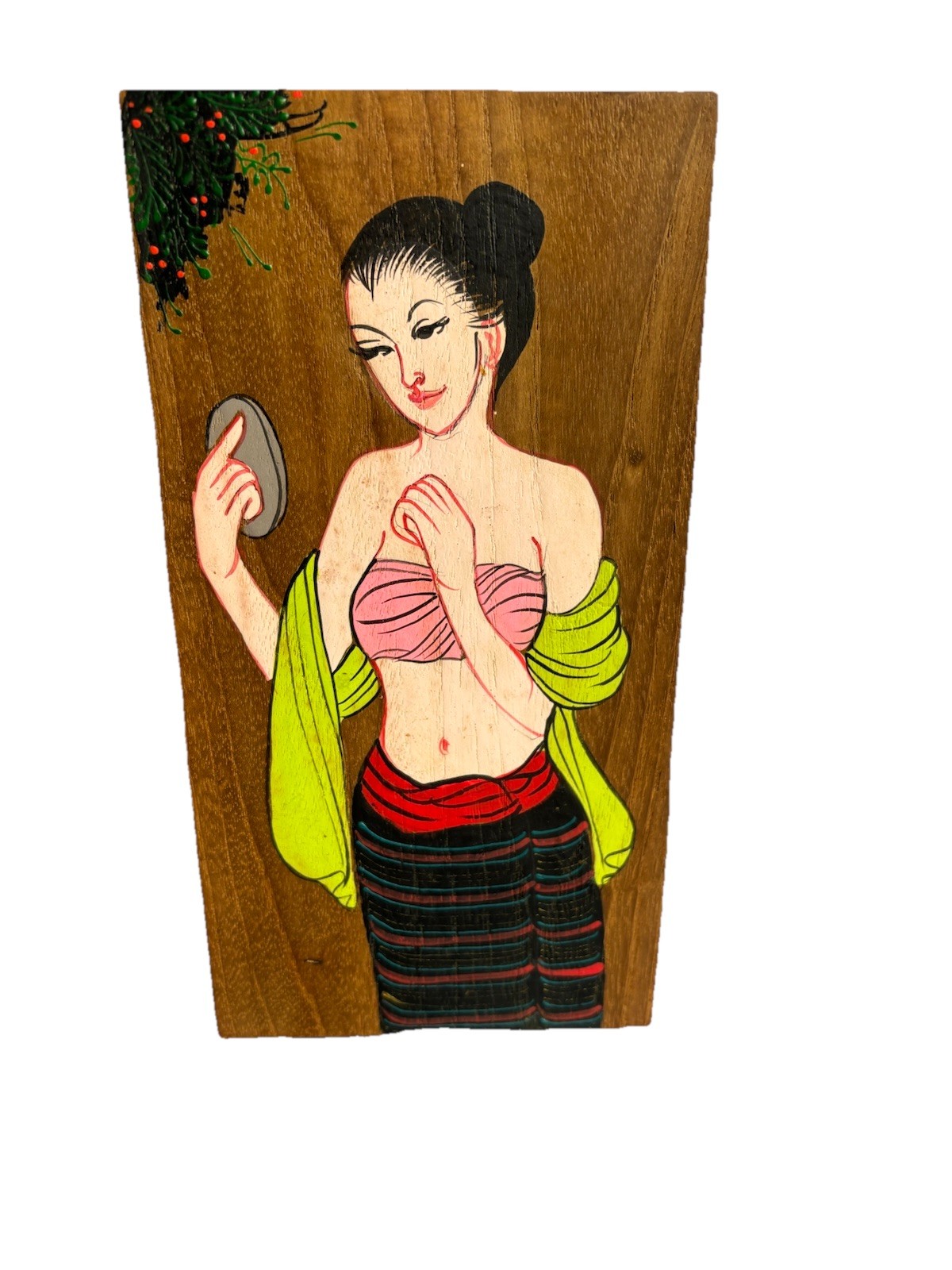 Wooden Box Painting Ractangle For Storing Valuables  Hand Made Size 1.2
