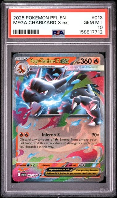 PSA 10 POKEMON PFL EN-PHANTASMAL FLAMES #013 MEGA CHARIZARD X ex PSA 10 POKEMON PFL EN-PHANTASMAL FLAMES #013 MEGA CHARIZARD X ex
