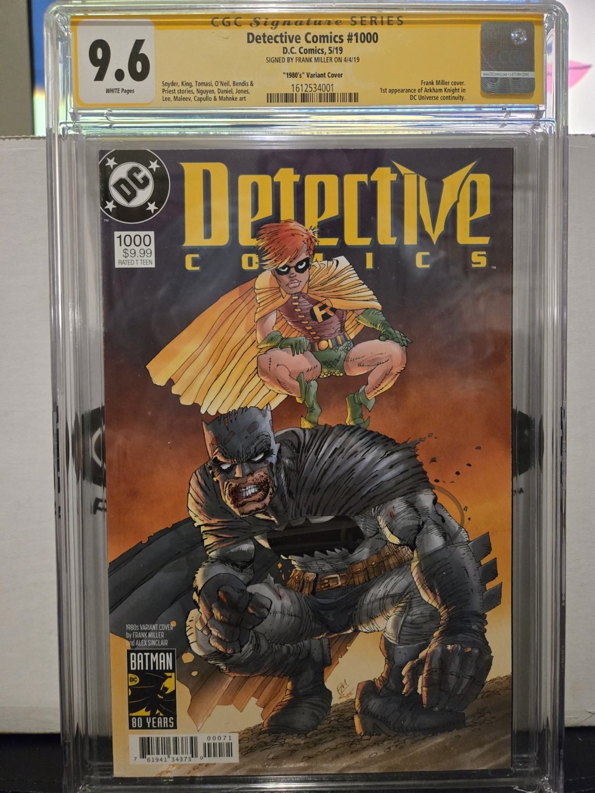 Batman Detective Comics # 1000 CGC SS 9.6 signed Frank Miller 1980's Dark Knight Batman Detective Comics # 1000 CGC SS 9.6 signed Frank Miller 1980's Dark Knight