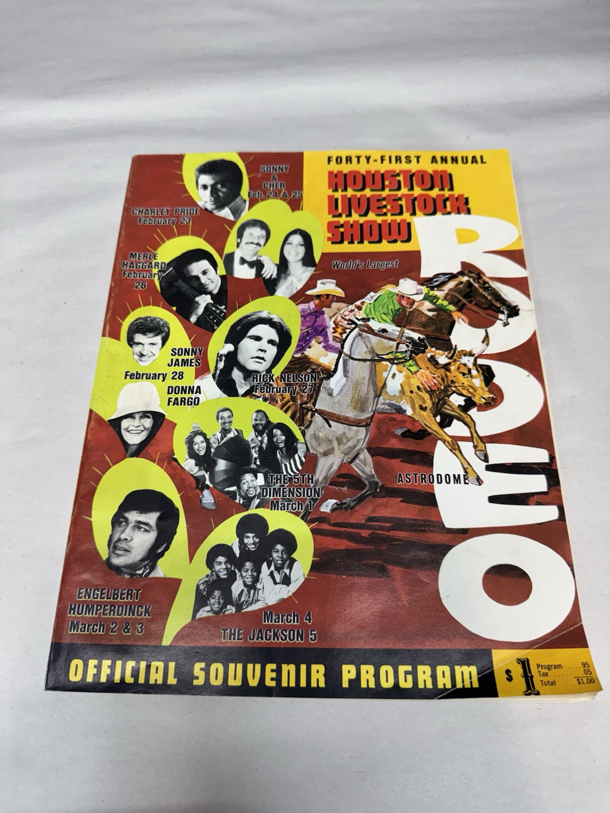 houston livestock show and rodeo official program 1973 jackson 5 sonny cher