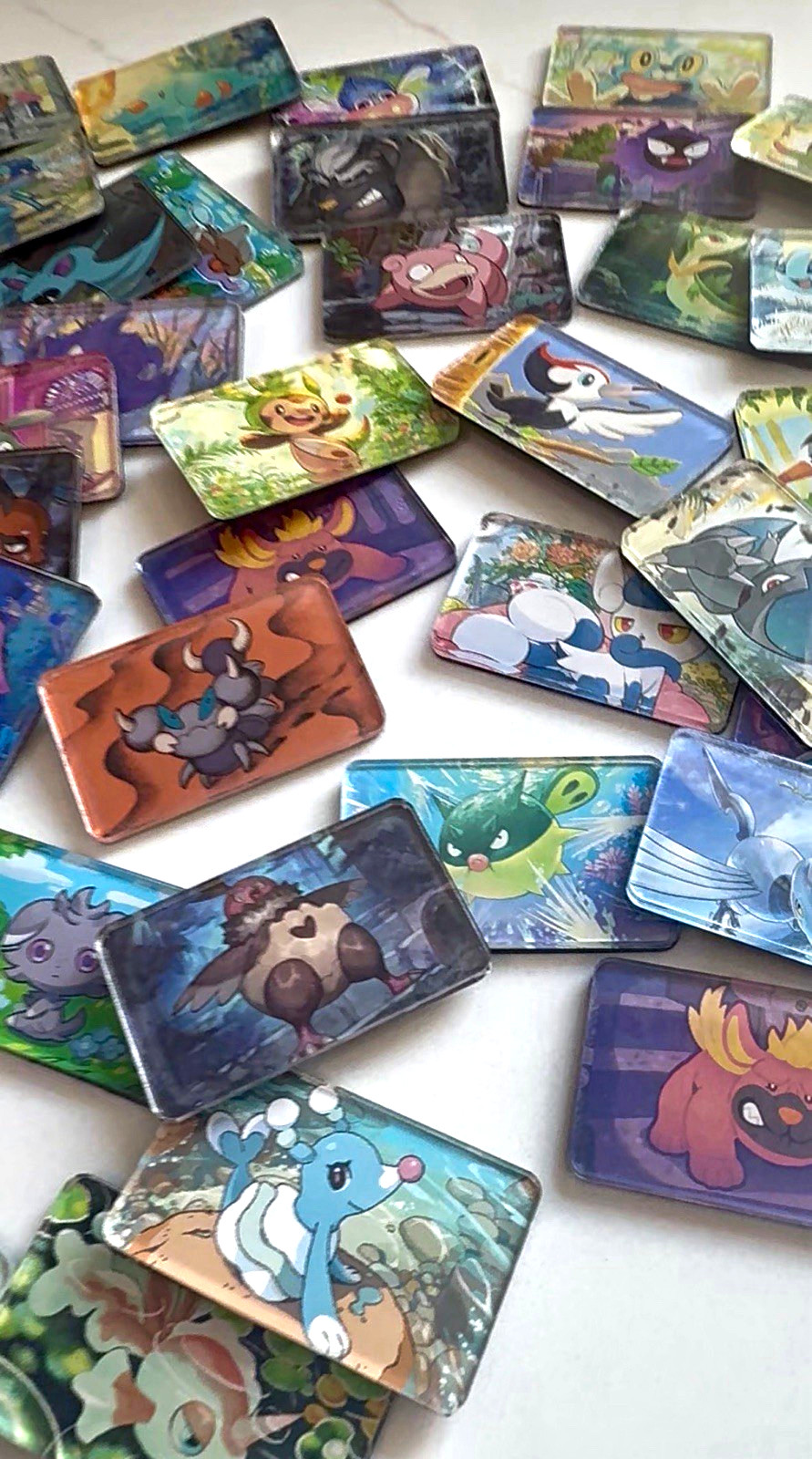 12pc Handmade Pokémon Card Acrylic Magnets 1.2