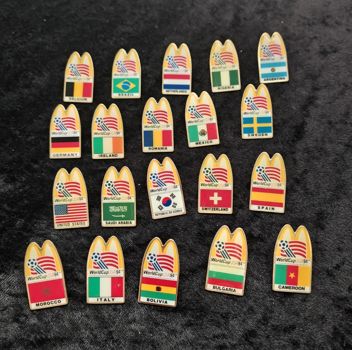 Lot of 20 RARE Vintage 1994 McDonalds World Cup Soccer USA Lapel Pins Lot of 20 RARE Vintage 1994 McDonalds World Cup Soccer USA Lapel Pins