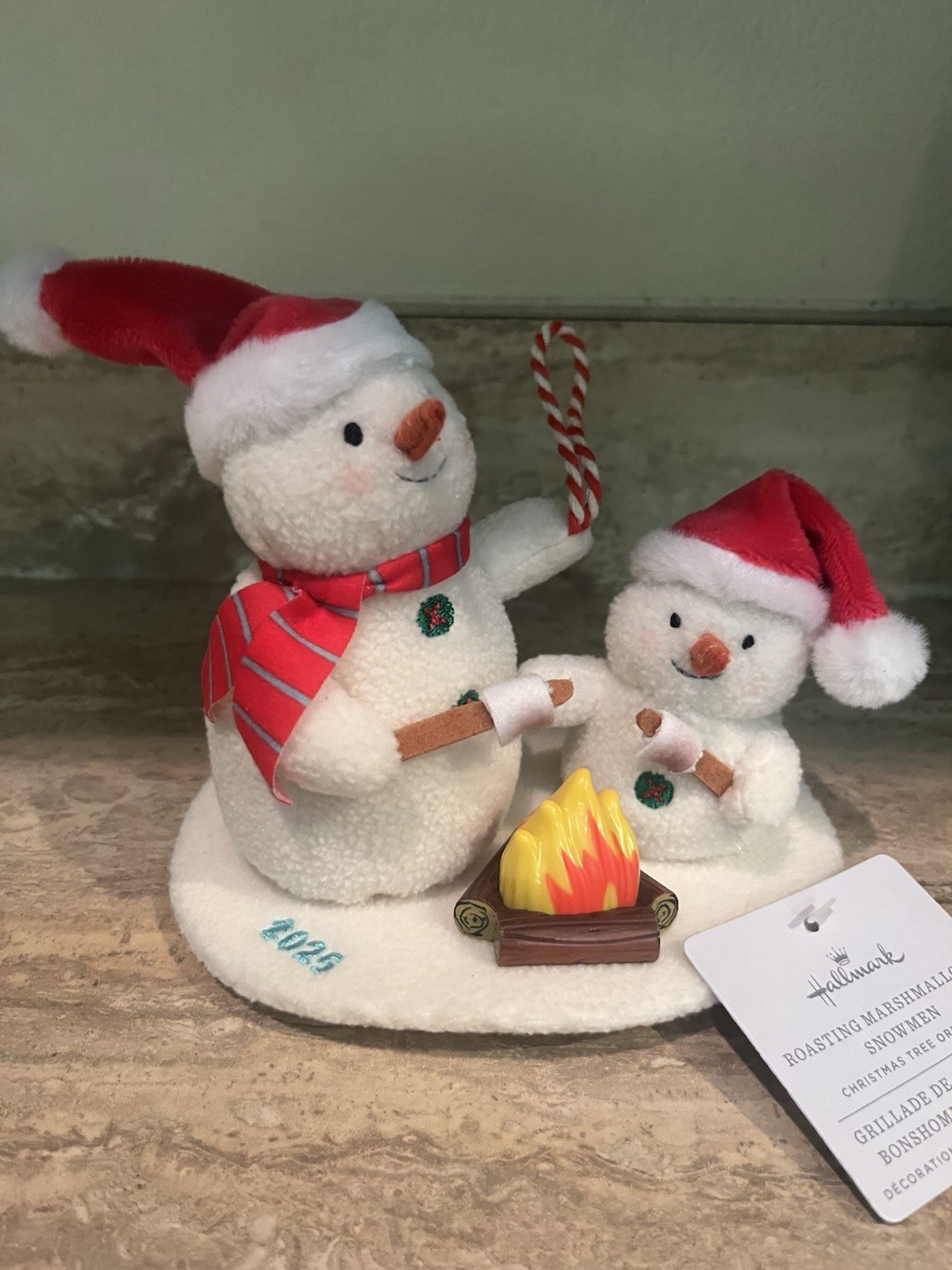 2025 Snowman Plush HALLMARK NWT Roasting Marshmallows Snowmen Ornament 2025 Snowman Plush HALLMARK NWT Roasting Marshmallows Snowmen Ornament