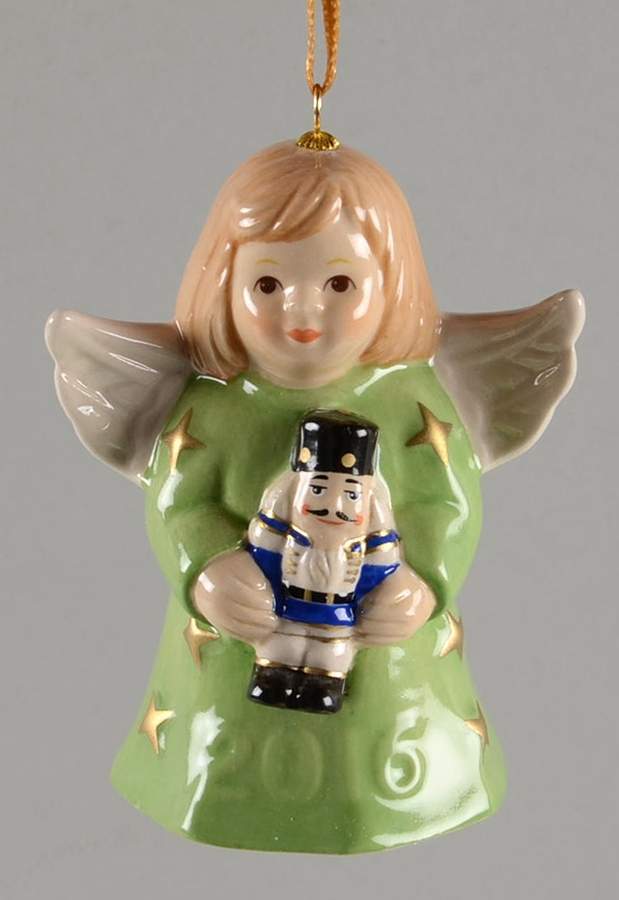 Goebel Angel Bell Ornament Angel With Nutcracker - Pistachio - With Box 10923639