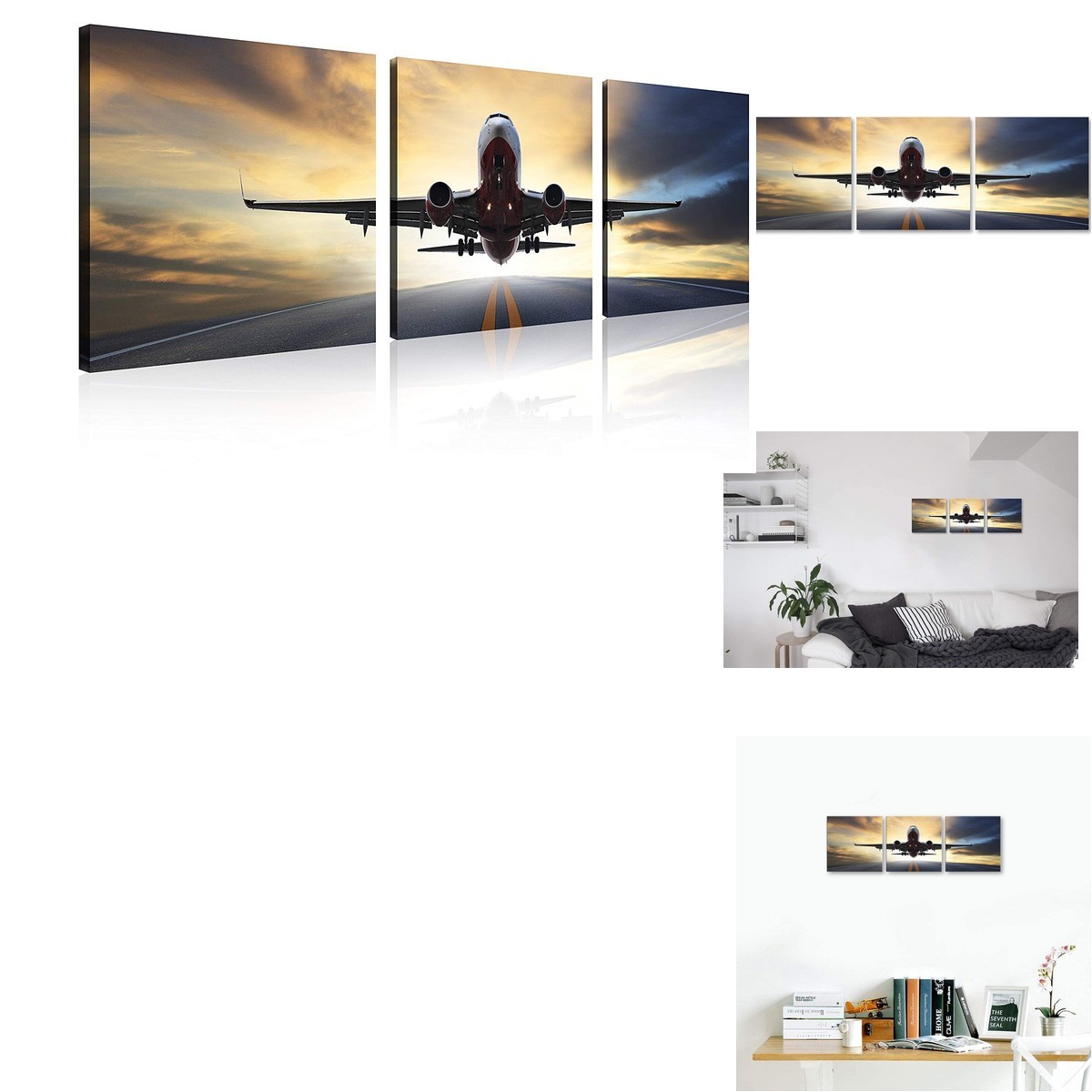 Tutubeer Vintage Airplane Wall Art Vintage Airplane Decor Airplane At Sunset