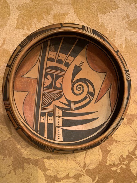 Old Vintage Hopi Polychrome Bowl by Cora Andrews, ca. 1930-40