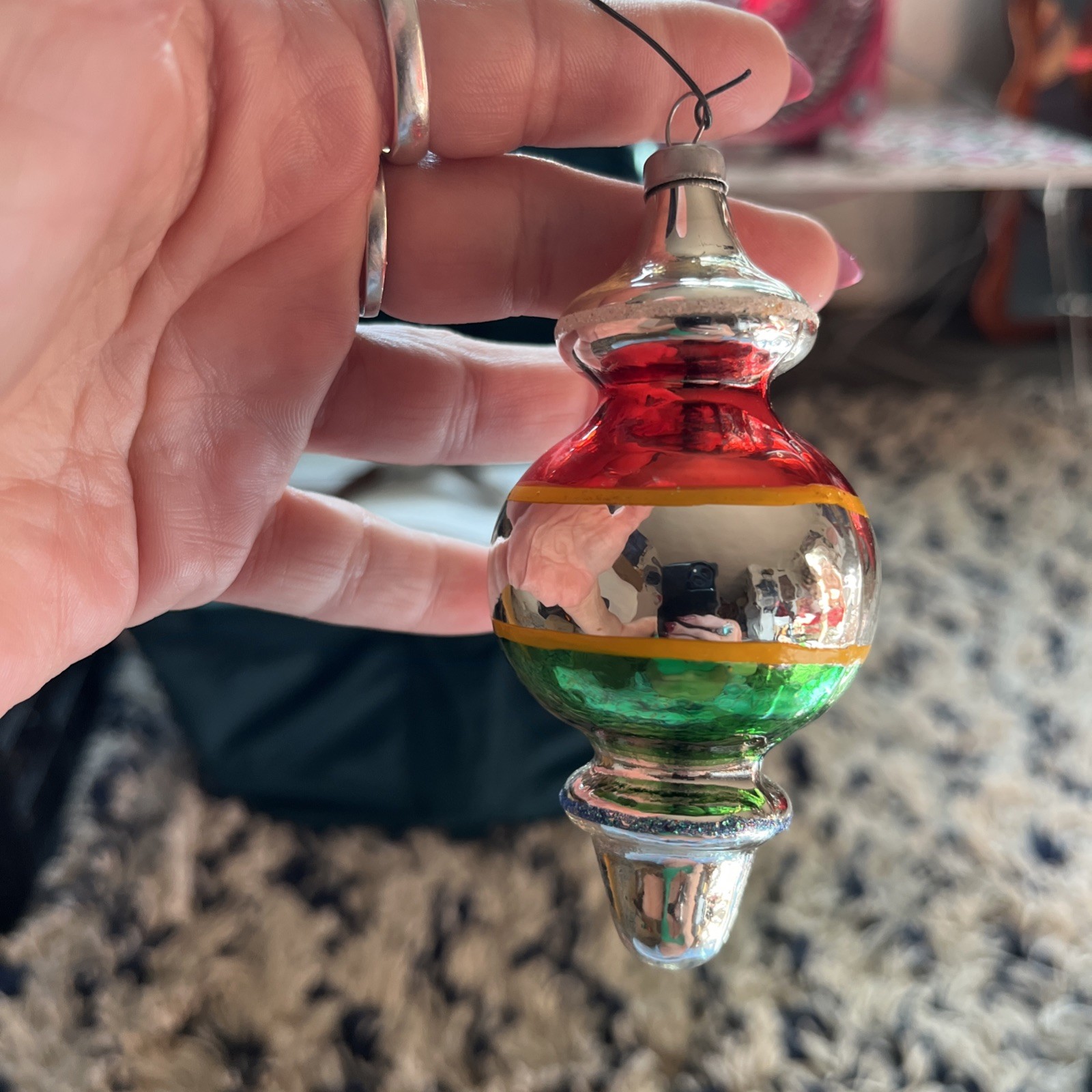 Vintage Colombia Mercury Glass Classic  Christmas Ornaments