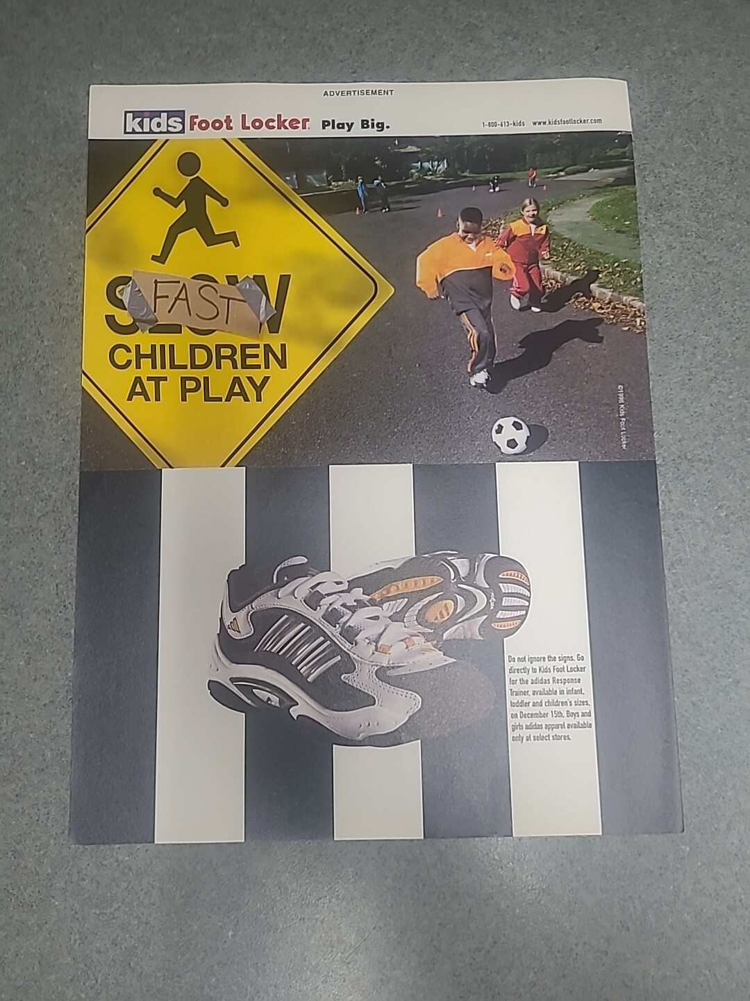 Adidas Response Trainer Sneaker Kids Foot Locker Print Ad 1998 8x11 Wall Art 