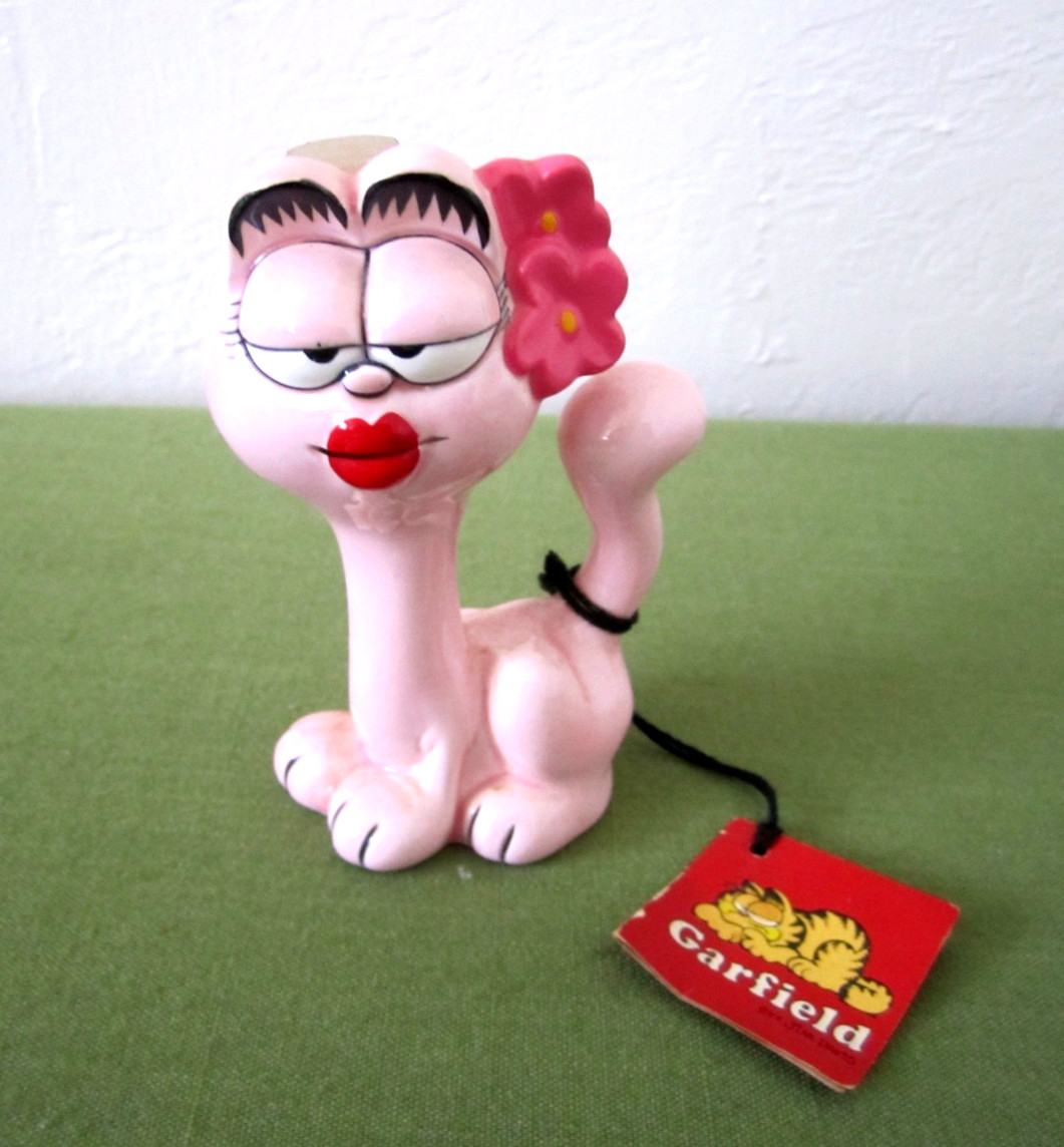 Vintage 1978 Enesco Garfield Arlene Ceramic Figurines Wedding Cake Topper w/Tag
