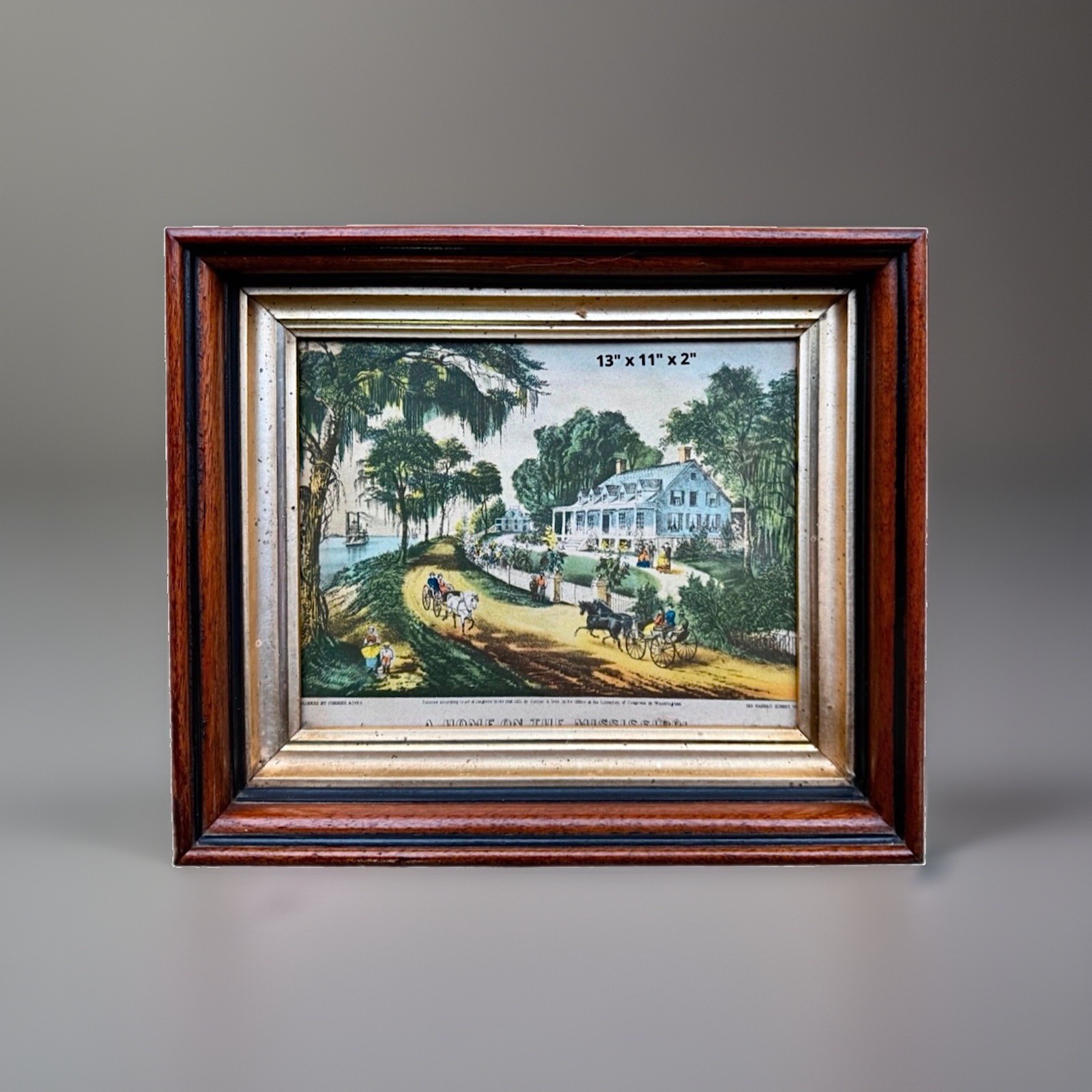 Antique Victorian Deep Walnut Picture Frame w/Glass C. 1890’s 13