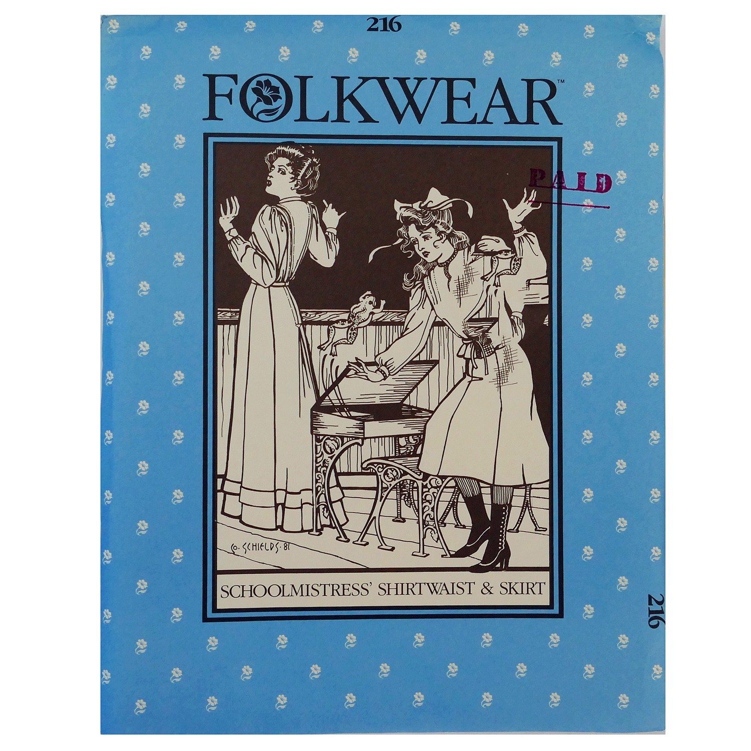Folkwear Pattern 216 Prairie Schoolmistress Historical School Teacher size 8-14 Folkwear Pattern 216 Prairie Schoolmistress Historical School Teacher size 8-14
