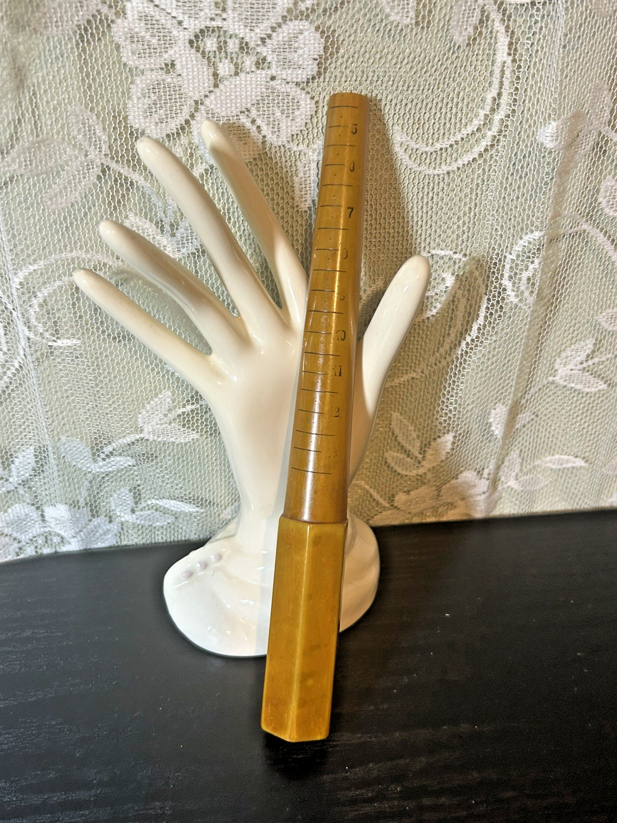 Vintage Genuine Butterscotch Bakelite Ring Sizer Rod