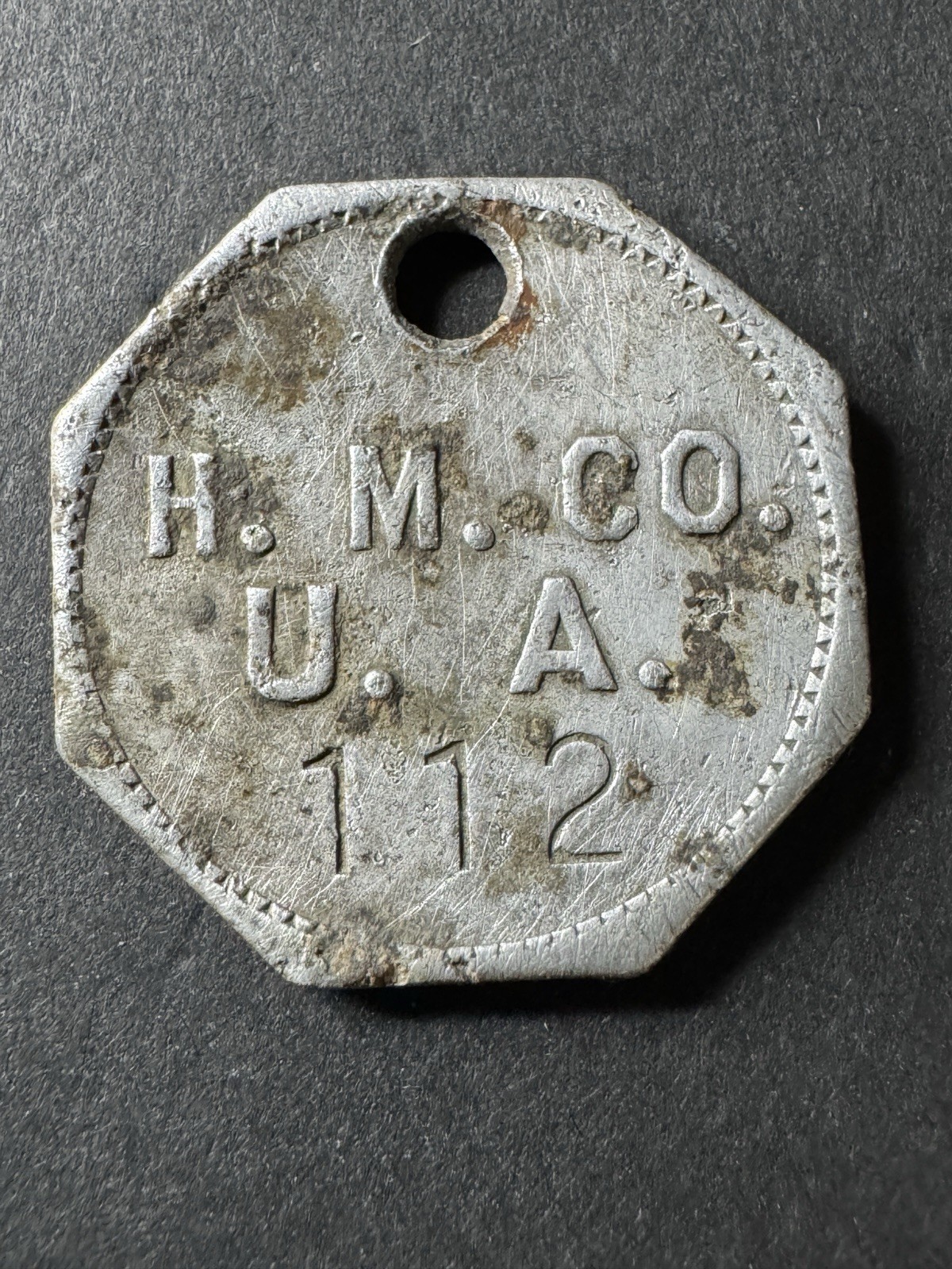 Authentic Miner\'s Tool Check/Tool Chit/ID Tag - 1900-1940s  Homestake Mining Co.