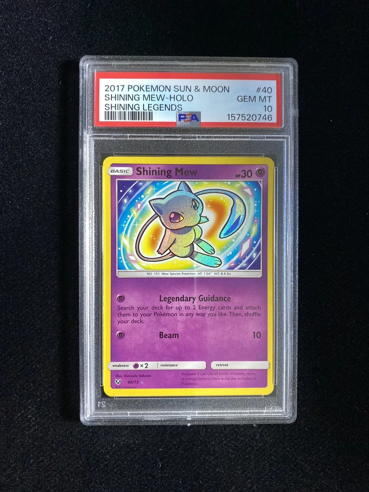 2017 Pokemon TCG English Legends Shining Mew #40/73 Holo PSA 10 #1 CB13