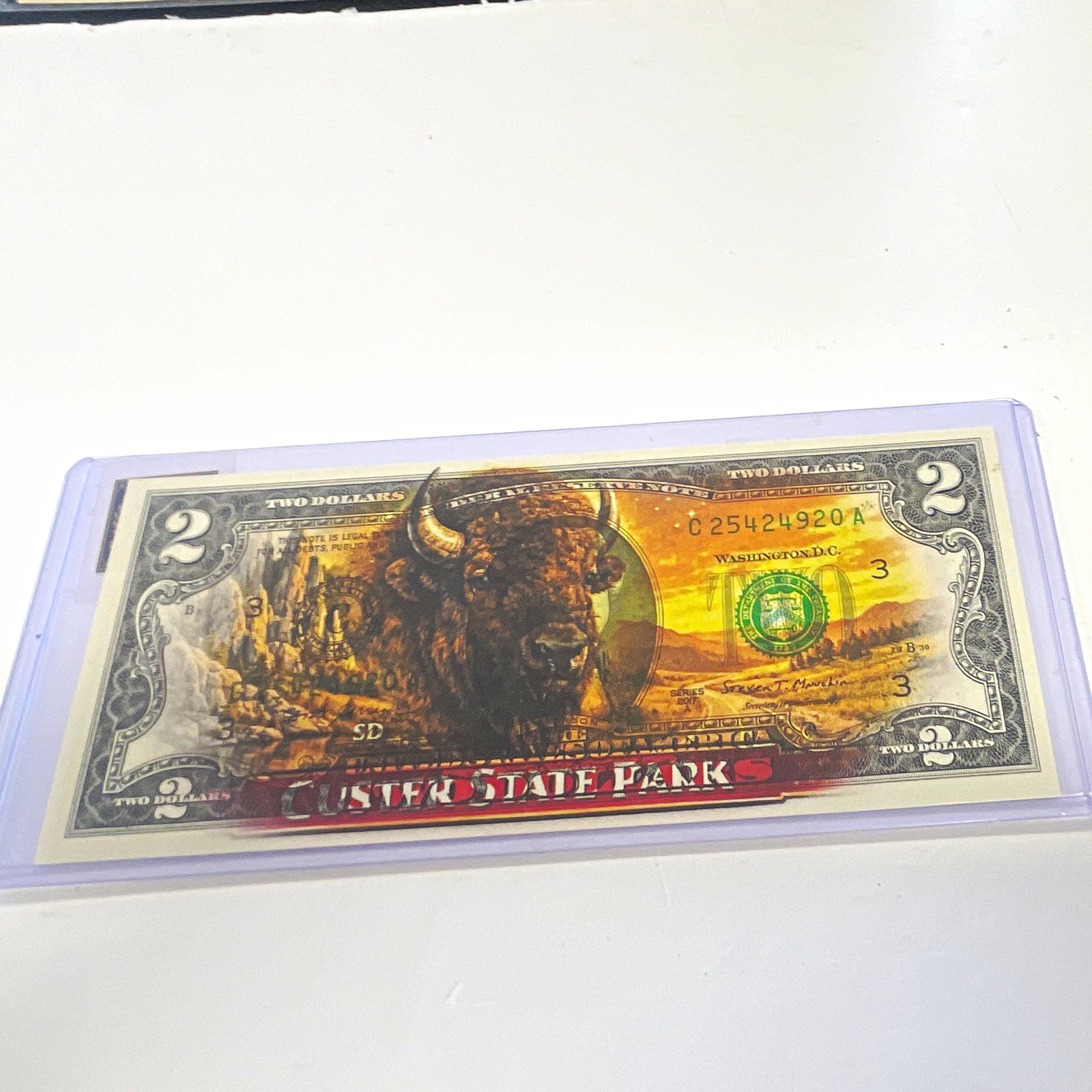 Buffalo two dollar bill painted by liberty Buffalo two dollar bill painted by liberty