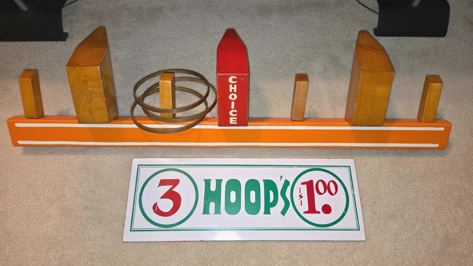 Vintage Carnival Ring Toss Game Brill Plans Hoops Game Circus  Carny with  SIGN