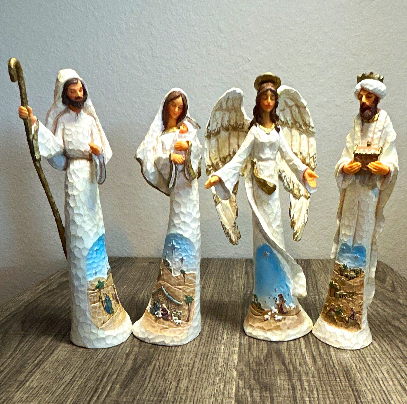 Vintage Thomas Kinkade Elegant Blessings Nativity Lot Mary Joseph Angel Wise Man