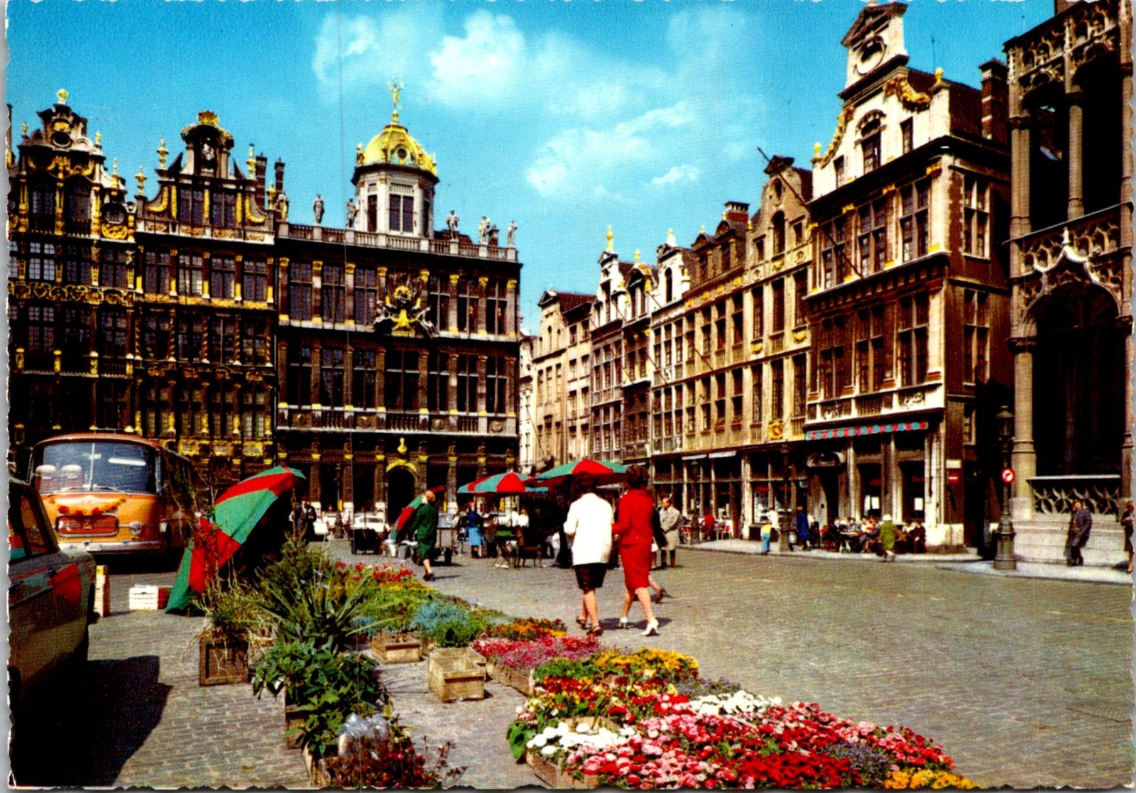 Brussels Belgium Market Place Grote Markt Town Hall Postcard