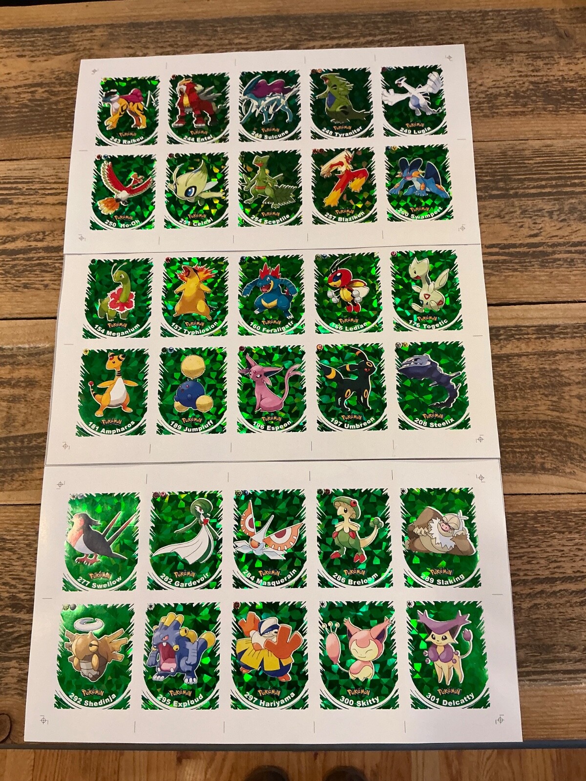 Pokémon Prisma 2 Green Cracked Ice Uncut Sheet Set - Peru