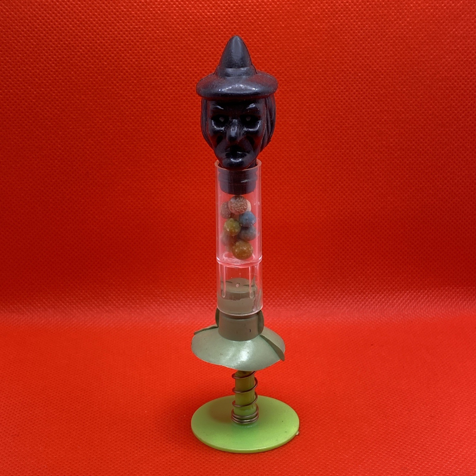 Vintage 1970-80s R.L. Albert & Sons Circus Jumper Candy Container 5.5” Witch