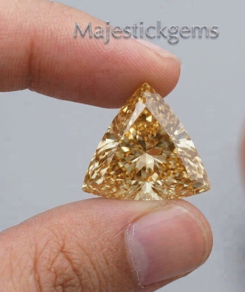 0.50 Ct Triangle Cut Lab Grown Diamond Loose Stone ChampagneGrade VVS1 Certified