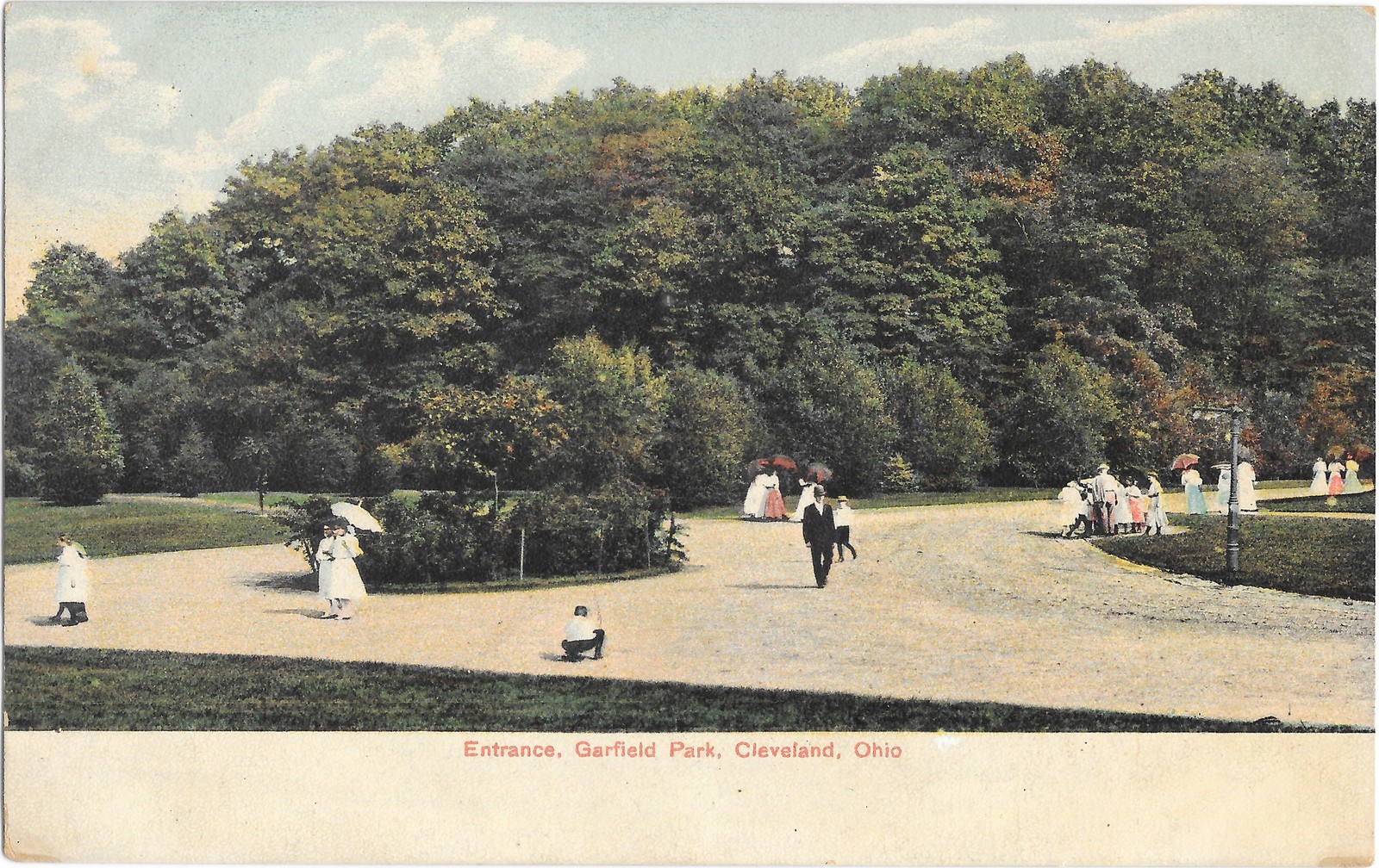 Entrance Garfield Park Cleveland Ohio Divided Back Litho Postcard