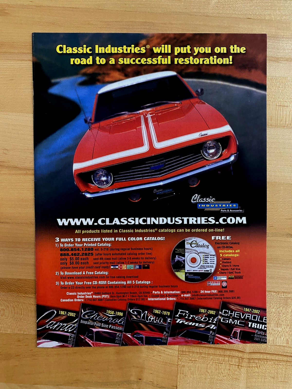2003 Print Ad Classic Industries 1969 Chevrolet Camaro