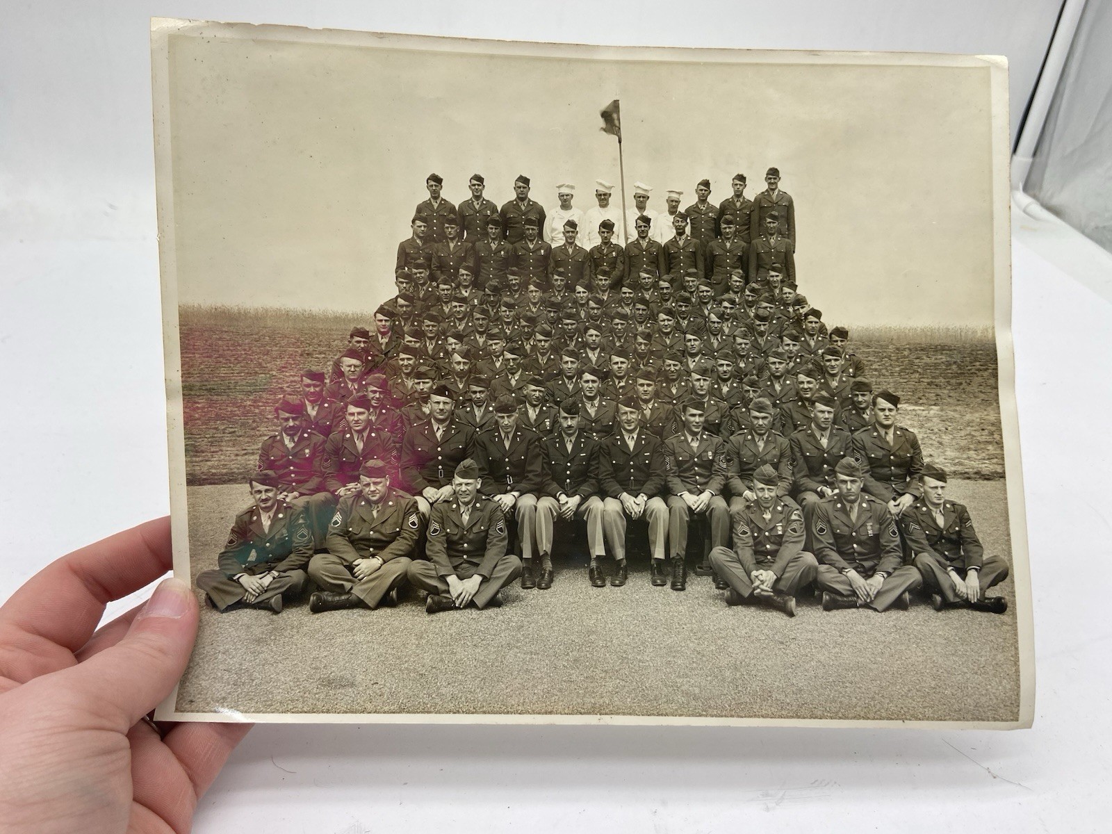 Vintage WWII Era U.S. Army Military Group Portrait Photo Original 8x10